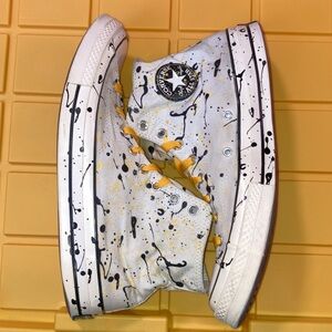 Chuck 70 Thick Insole High Top Paint Splash Converse White Black Yellow M12 W14